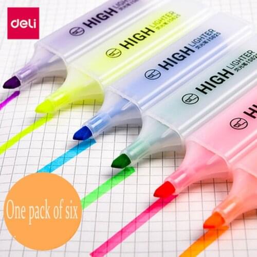 6pcs/lot Deli Candy color marker student painting pen marker highlighter office school supplies wholesale