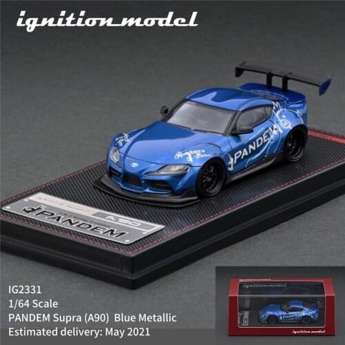IG 1:64 PANDEM Toyota Supra (A90) Blue Metallic Diecast Model Car