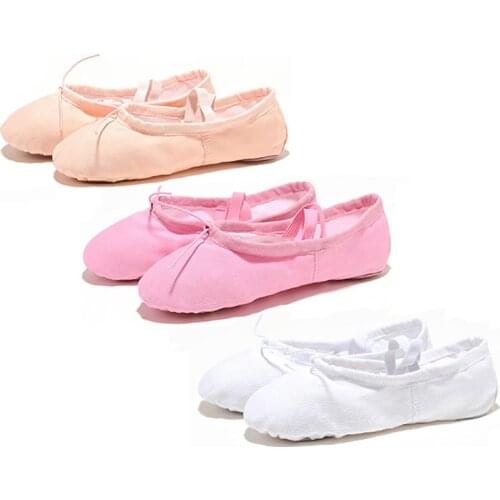 USHINE Flat Canvas Head Red White Soft Zapatos De Punta De Ballet Slippers BD Ballet Belly Gym Yoga Dance Shoes Kids Woman man