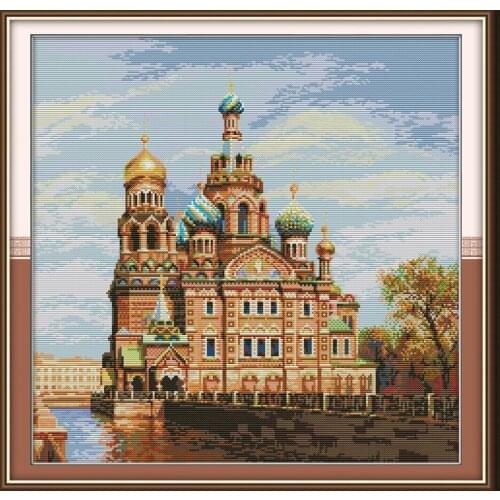 Castle 8 cross stitch kit aida 14ct 11ct count print canvas cross stitches needlework embroidery DIY handmade