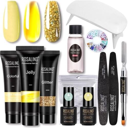 Manicure Tools Set for Nail Gel Kit Finger Extend Mold Gel Polish Suit with 6w Mini LED UV Lamp Machine