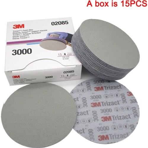 6 Inch 152mm Dry Wet Sponge Sandpaper Disc Back Velvet Abrasive Tools For Grinding 3000 5000 Grit 3M02085