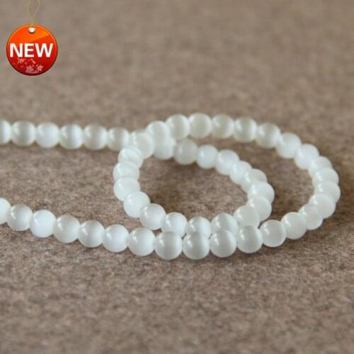 New 6mm White Glass Mexican cat eye beads loose Round DIY Manual Accessories Jewelry Design making design wholesale