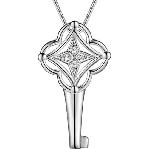 Wholesale Charm Silver Color Pendants For Women Fashion Jewelry Necklace Lady Fashion Jewelry Pendant The Shape Of A Key AN139