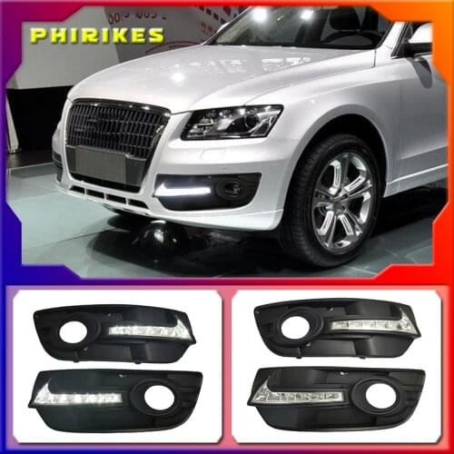 Fits for Audi Q5 10-13 A6L Car DRL Driving Daytime Running Light DRL with flashing yellow turn signal fog lamp Relay Daylight
