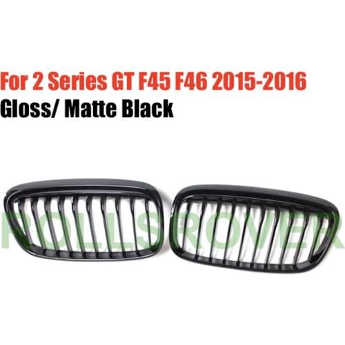 ROLLSROVER Black ABS Front Bumper Grille Grill For 2 Series GT F45 F46 2015-2016 Single Strip Car Styling