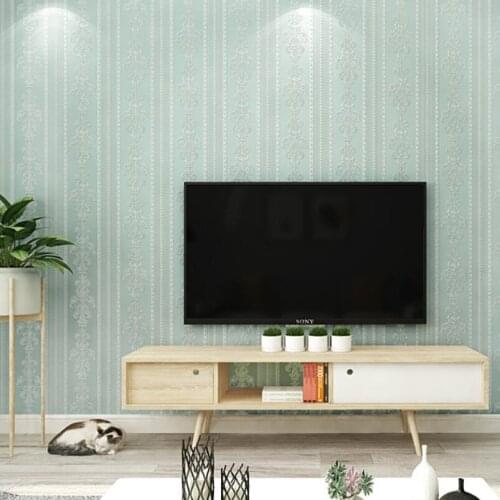 Luxury Europe Strips Wallpaper Vertical Living Room Tv Background Wall Paper Chic Non-woven 3d Self Adhesive Wall Covering Qz118