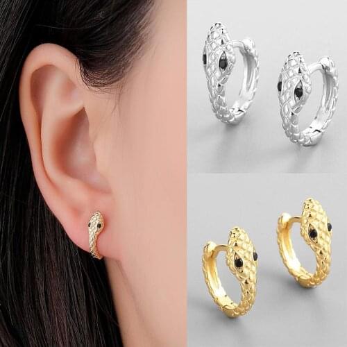Fashion Metal Snake Hoop Earrings Cute Geometric Snake Ear Buckle for Women Party Gift Jewelry Wholesale