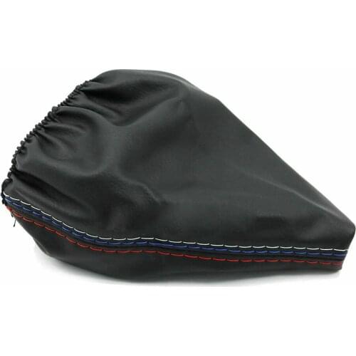 Set Knob Handbrake Gaiter Black Interior PU Leather Replacement Durable