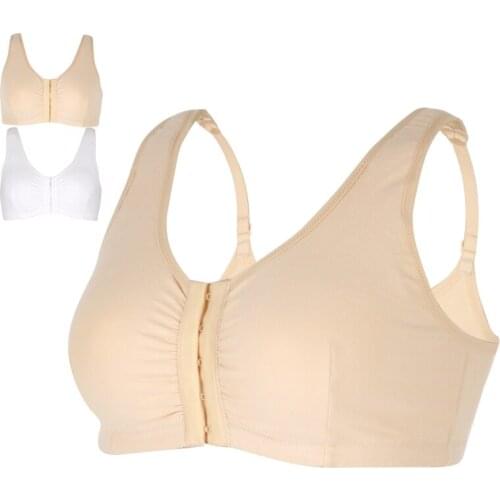 Bras For Women Underwear Sexy Front Buckle Solid Bra Push Up Cotton Tops Bralette Brassiere Wireless Sports Vest Plus Size