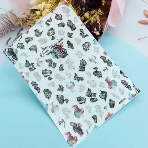 DIY Japanese Style Thin Traceless Back Glue Adhesive Nail stickers New Design Vintage Balck& white Lace Flowers Dry Nail Decals