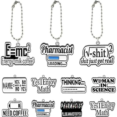 TAFREE New Chemical Pharmacist Formula Multi-style Keychain Acrylic Doll Keychain Boys and Girls Fashion Jewelry for Friends