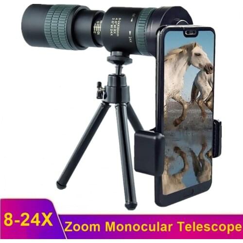 Tongdaytech-telescopio Monocular con Zoom de 8-24X30mm, con trípode, teleobjetivo, Lente de cámara de teléfono para Iphone, Sams