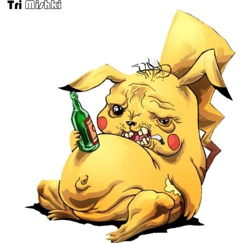 Tri Mishki WCS528 15x14cm hangover pika funny colorful car stickers auto automobile decals sticker