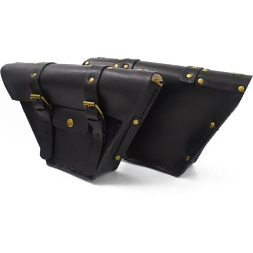 Universal Vintage Motorcycle Saddlebag Leather Bag Storage Tool Pouch Motorbike Water Bag mutt mash125 mash250 side bag cover