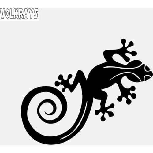 Volkrays Creative Car Sticker Komodo Dragon Reptile Lizard Accessories Reflective Waterproof Cover Scratch Vinyl Decal,8cm*10cm