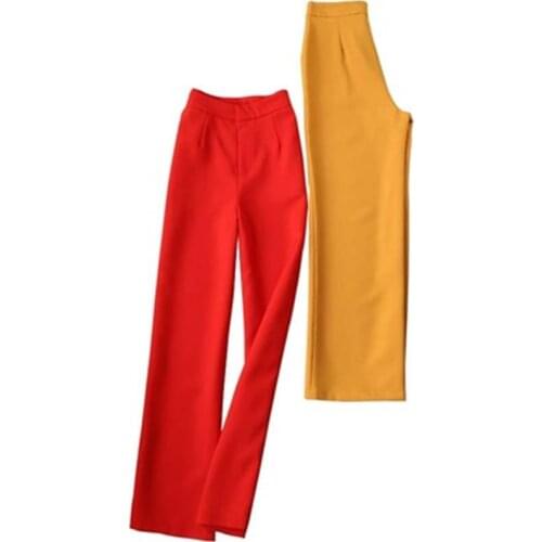 Womens casual pants Female autumn New high waist wide leg pants trousers Korean temperament wild long leg wide leg pants women