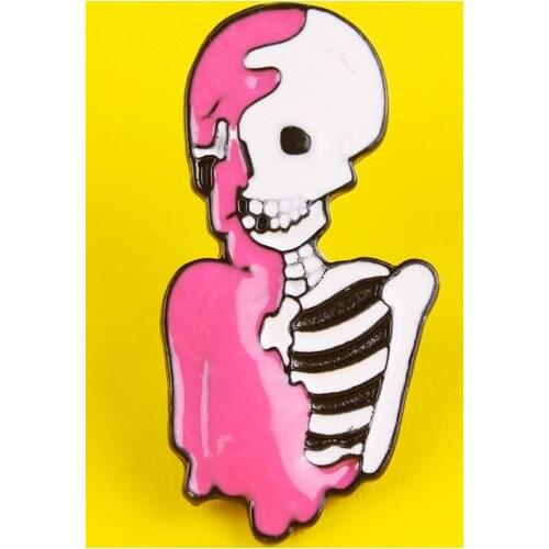 Punk Skull Brooch Pink Mucus Badges for Backpack Badge Enamel Pins Clothes Lapel Pin Badges for Clothes Accessories Jewelry Gift