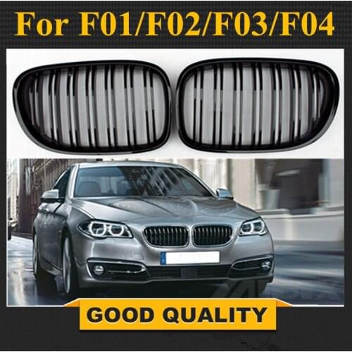 1 Pair: Front Kidney Grille Grill Gloss Black/Matte Black Racing Grills for BMW 7-Series F01/F02/F03/F04 2009-2012 Pre-facelift