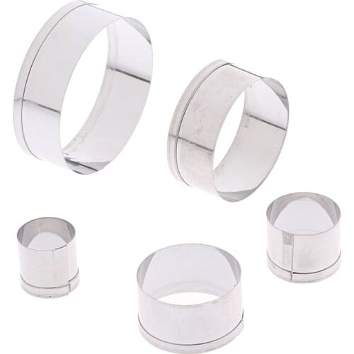 5Pcs/Set Stainless Steel Round Polymer Clay Cutter Molds Diy Pottery Ceramic Cutting Mould Diy Tools