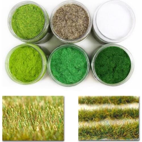 6 bottles 2mm Terrain Static Grass 35g Grass Powder Flock Turf Flock Lawn Nylon Model Landscape Layout CFA5