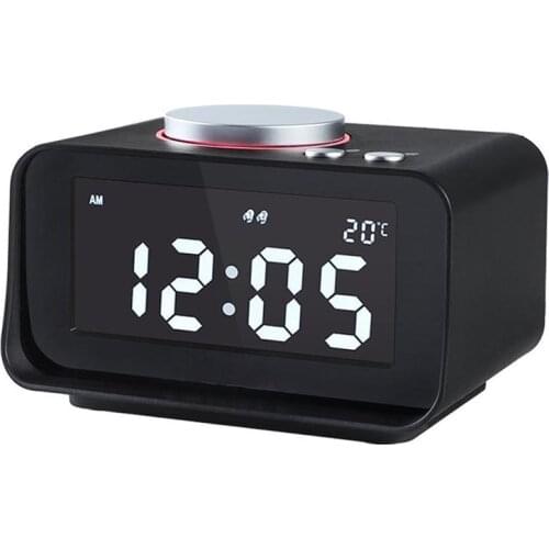Digital Alarm Clock FM Radio Loud Alarm Clock For Heavy Sleepers With Dual Alarm ,AUX In And Dual USB Charging Ports
