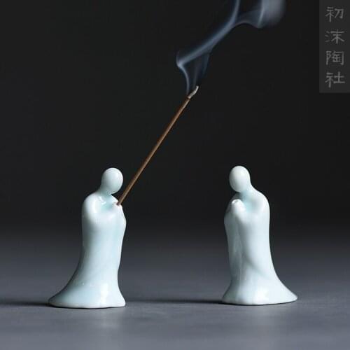 Ceramic incense burner shadow green incense inserted net furnishing articles zen zen tea pet incense inserted by hand