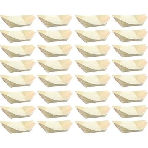 50pcs Sushi Boats Fine Durable Japanese Style Tableware Snack Containers Sushi Wood Boat