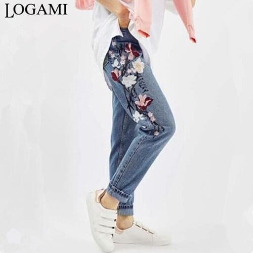 LOGAMI Women's Jeans With Embroidery China