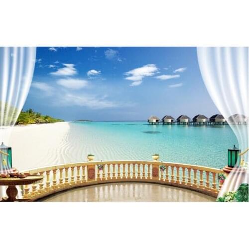 3d wallpaper custom mural non-woven 3 d sea view outside the window background wall adornment paintings 3d wall mural wallpaper