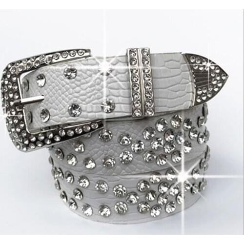 Set auger ремень 2021 joker NEW cheap Fashion PU Waist Jeans Ladies Alloy Pin buckle Women Belt diamond decoration long 105 CM