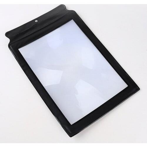 Handheld magnifier black frame soft face A4 elderly reading portable ultra-thin PVC Fresnel plane full-page magnifying glass 3X