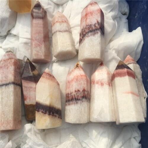 Special offer 1Kg energy stone natural red lines stone wand point healing crystals mineral obelisk for home&party decoration