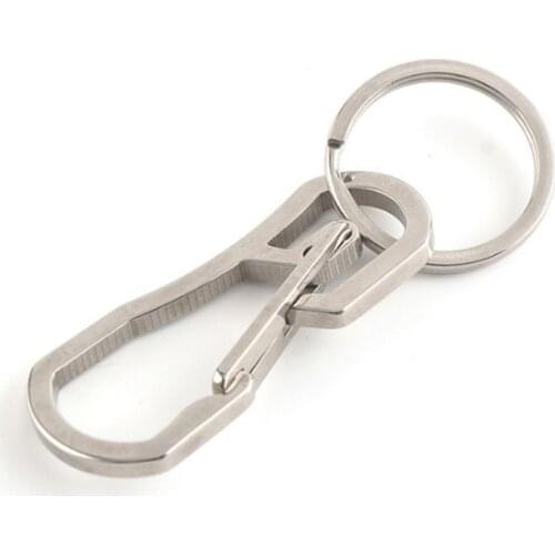 Titanium EDC Alloys Heavy Duty Carabiner Keychain Quick Release Hooks With Titanium Key Ring Snap Spring Clips Hooks Outdoor
