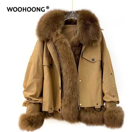Winter New Style Real Fur Fox Fur Coat Woman Down Jacket Liner Jacket Tooling Style Casual Fashion Korean Version
