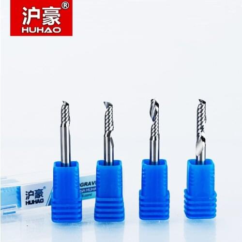 1pcs HUHAO 4mm Single Flute Spiral Cutter 3A TOP Quality CNC End Mill Carbide router bit For Acrylic PVC MDF Milling Cutter