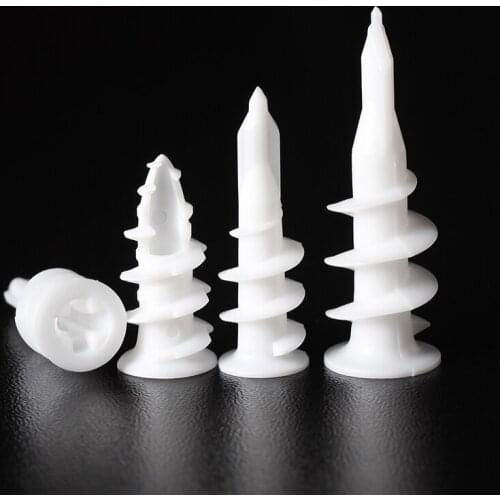 10Pcs Accessories Curtain Tool Ribbed Nylon Hardware Plasterboard Wall Drywall Plumbing Home Expansion Tube 6x33mm Mini