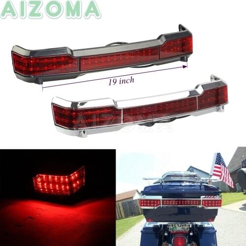 19 inch Motorcycle LED Brake Tail Light for Harley Touring Electra Glide FLHT 1997-2008 Chrome Tour Pack Running Tail Lamp