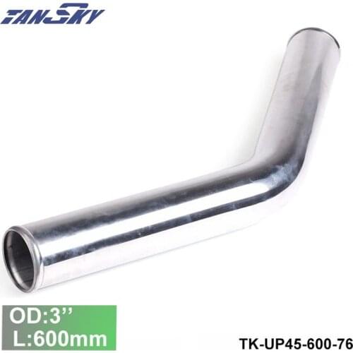 2pcs/unit 76mm 3"OD Out/Inlet Aluminum 45''Turbo/Intercooler Elbow Piping L: 600mm For Ford Mustang 01-04 TK-UP45-600-76