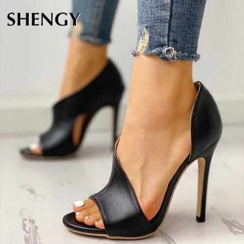 2019 Ladies Summer Sandals Fashion Solid Color Casual Open Toe Super High Heel Fish Head Pumps