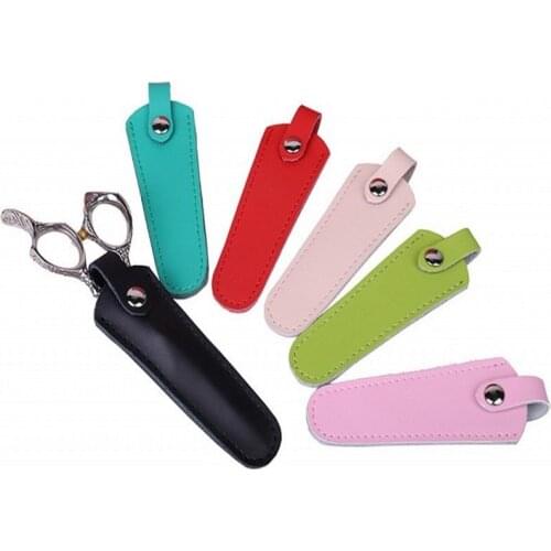 2021 New Leather Scissor Cover Shears Holster Pet Hairdressing Scissors Bag Professional Cowhide Hair Dog Scissor Storage Bag