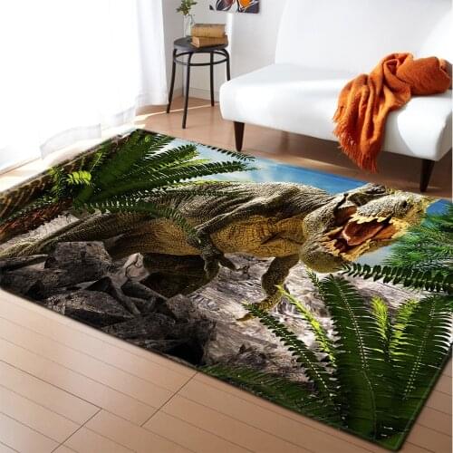 3D Carpets for Living Room Boys Jurassic Dinosar Bedroom Rugs Children Room Floor Area Rug Soft Flannel Home Rug Carpet Mat
