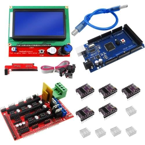 3D Printer kit 1pcs Mega 2560 R3 + 1pcs RAMPS 1.4 Controller+ 5pcs DRV8825 Stepper Motor Drive + 1pcs LCD 12864 controller HAI