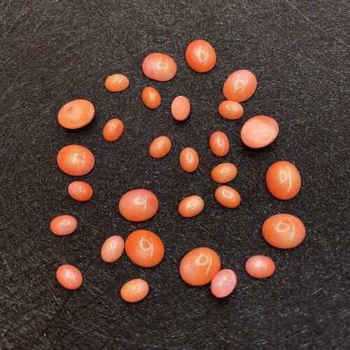5 Exquisite Pink Coral Ring Surface Oval Coral Non-porous Beads DIY Handmade Charm Jewelry Accessories, Size 6x8mm, 10x12mm