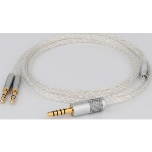 Preffair 8 Cores Silver Plated Headphone Earphone Cable For Denon AH-D600 D7100 Hifiman Sundara Ananda HE1000se HE6se he400