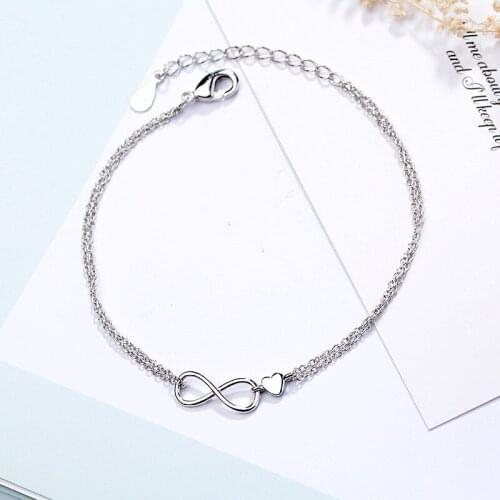 925 Sterling Silver Cross Heart Shape Bracelets for Women Elegant Bangles & Bracelet Party Jewelry sl219