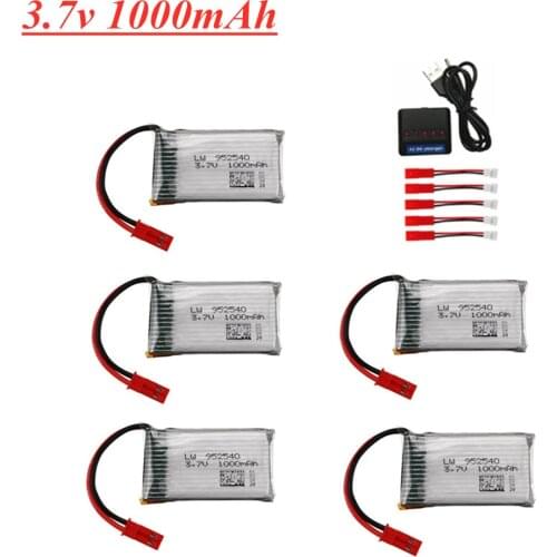 3.7V 1000mAh 25c Lipo Battery 952540 for HQ898B H11D H11C H11WH T64 T04 T05 F28 F29 T56 T57 RC Qaudcopter Drone Spare Parts
