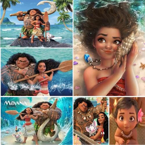 Disney Moana Series 5D DIY Diamond Painting Cross Stitch Full Square/Round Diamond Embroidery Mosaic Home Decor Gift