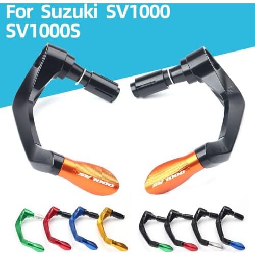 For Suzuki SV1000 SV1000S With Logo Motorcycle 7/8" 22mm CNC Aluminum Handlebar Grips Guard Brake Clutch Levers Guard Protector
