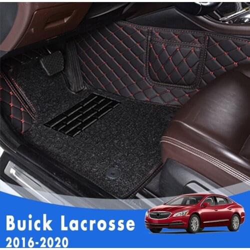Car Floor Mats For Buick Lacrosse 2020 2019 2018 2017 2016 Luxury Double Layer Wire Loop Foot Pedal Carpets Car Accessories Rugs